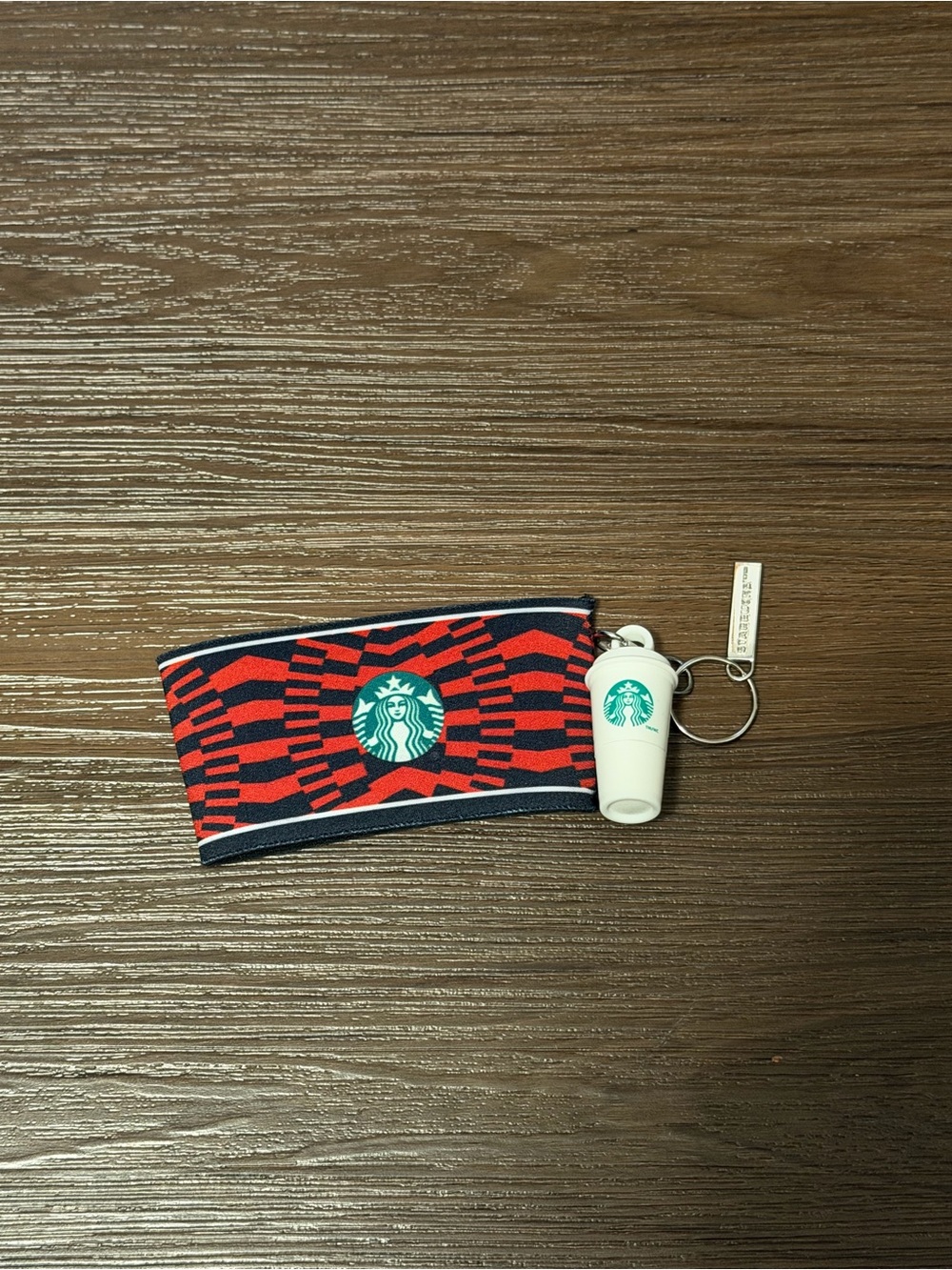Starbucks Red and Black Fabric World Cup 2026 Sleeve w Mini Cup Keychain Stopper